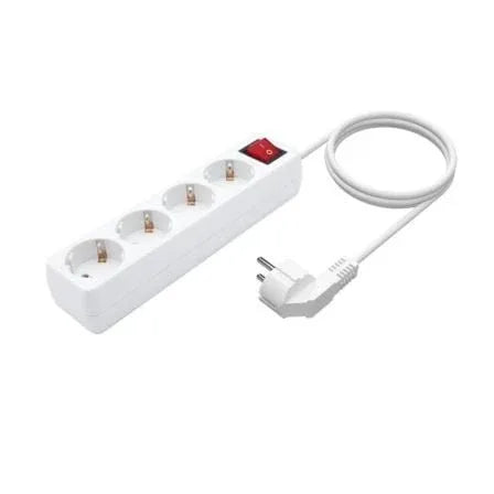 Regleta con Interruptor Aisens A154-0649/ 4 Tomas de Corriente/ Cable 1.4m/ Blanco - PixelPlaza