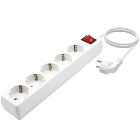 Regleta con Interruptor Aisens A154-0651/ 5 Tomas de Corriente/ Cable 1.4m/ Blanco - PixelPlaza