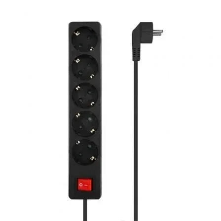 Regleta con Interruptor Aisens A154-0652/ 5 Tomas de Corriente/ Cable 1.4m/ Negro - PixelPlaza
