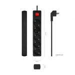 Regleta con Interruptor Aisens A154-0652/ 5 Tomas de Corriente/ Cable 1.4m/ Negro - PixelPlaza