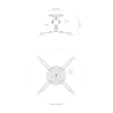 Soporte de Techo/ Pared para Proyector Aisens CP03TSR-129/ Giratorio/ Inclinable/ hasta 13.5kg - PixelPlaza