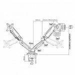 Soporte de Mesa con Contrapeso para 2 Monitores Aisens DT27TSR-045/ Giratorio/ Inclinable/ hasta 9kg - PixelPlaza