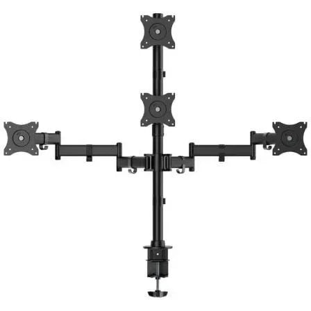 Soporte de Mesa para 4 Monitores y TV Aisens DT27TSR-379/ Giratorio/ Inclinable/ hasta 8kg - PixelPlaza