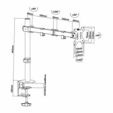 Soporte de Mesa para Monitor Aisens DT32TSR-039/ hasta 8kg - PixelPlaza