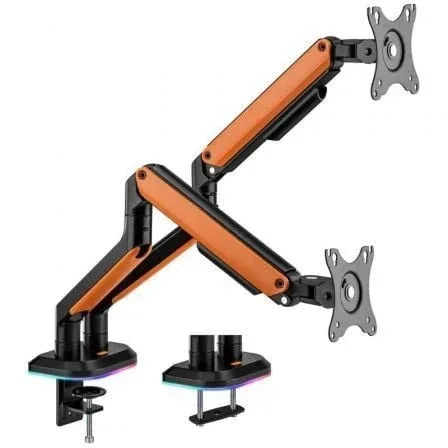 Soporte de Mesa Gaming con Contrapeso para 2 Monitores y TV Aisens DT32TSR-251/ Giratorio/ Inclinable/ hasta 9kg/ con Iluminación RGB - PixelPlaza