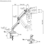 Soporte de Mesa Gaming con Contrapeso para Monitor Aisens DT32TSR-295/ Giratorio/ Inclinable/ hasta 9kg/ con Iluminación RGB - PixelPlaza