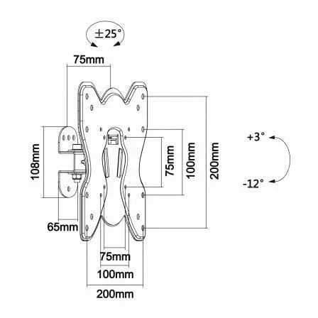 Soporte de Pared Giratorio/ Inclinable Aisens WT42TS-005 para TV de 23-42"/ hasta 25kg - PixelPlaza