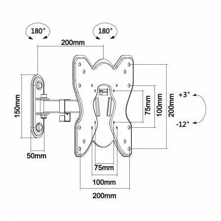 Soporte de Pared Extensible/ Inclinable/ Giratorio Aisens WT42TSE-007 para TV de 23-42"/ hasta 25kg - PixelPlaza