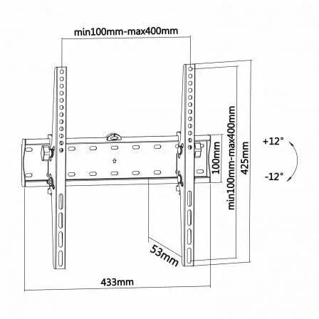 Soporte de Pared Inclinable Aisens WT55T-015 para TV de 32-55"/ hasta 40kg - PixelPlaza