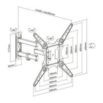 Soporte de Pared Giratorio/ Inclinable/ Aisens WT55TSE-153 para TV de 23-55"/ hasta 30kg - PixelPlaza