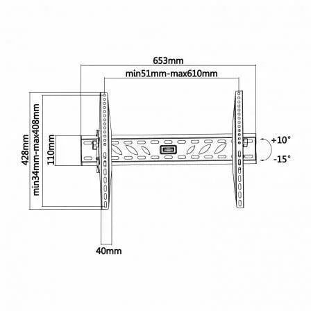 Soporte de Pared Inclinable Aisens WT70T-019 para TV de 37-70"/ hasta 50kg - PixelPlaza