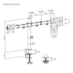 Soporte de Mesa para 2 Monitores Aisens DT32TSR-279/ Giratorio/ Inclinable/ hasta 10kg - PixelPlaza