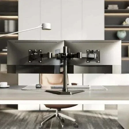 Soporte de Sobremesa para 2 Monitores Aisens DT35TSR-361/ Giratorio/ Inclinable/ hasta 20kg - PixelPlaza