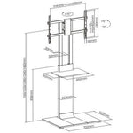 Soporte de Suelo Inclinable/ Giratorio con Bandeja DVD Aisens FT86TSE-401 para TV de 37-86"/ hasta 50kg - PixelPlaza