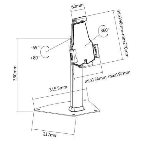 Soporte para Tablet Aisens MS1P03-113/ Antirrobo/ Negro - PixelPlaza