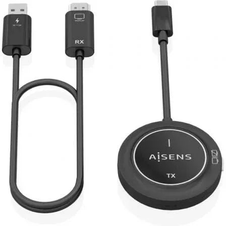 Adaptador/Transmisor de vídeo inalámbrico USB Tipo-C - HDMI Aisens ASWL-H2KC30M003-BK - PixelPlaza