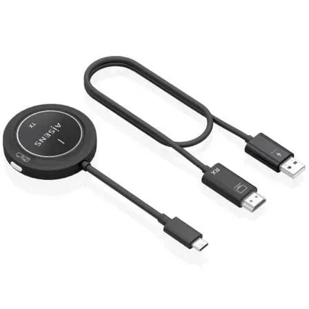 Adaptador/Transmisor de vídeo inalámbrico USB Tipo-C - HDMI Aisens ASWL-H2KC30M003-BK - PixelPlaza