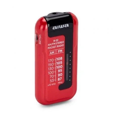 Radio Portátil Aiwa R-22RD/ con Batería/ a Pilas/ Roja - PixelPlaza