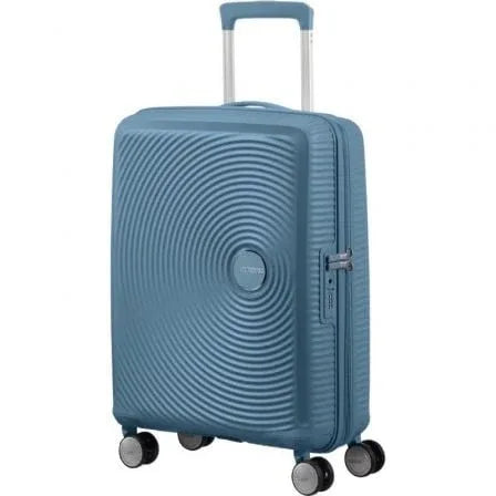 Maleta de Cabina American Tourister SoundBox Spinner 55cm/ 55x40x20cm/ 4 Ruedas/ Azul Piedra - PixelPlaza