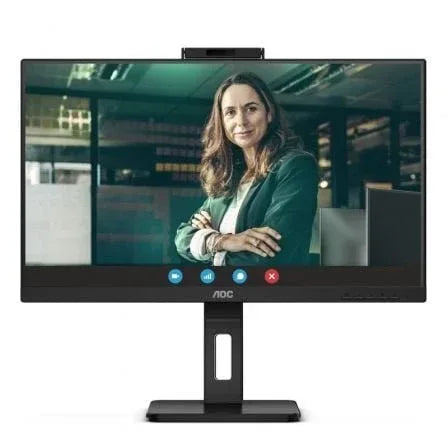 Monitor Profesional AOC 24P3QW 23.8"/ Full HD/ Webcam/ Multimedia/ Regulable en altura/ Negro - PixelPlaza