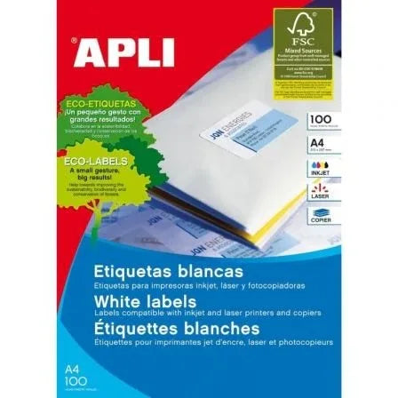 Etiquetas Adhesivas Apli 01263/ 64.6 x 33.8mm/ 100 Hojas - PixelPlaza