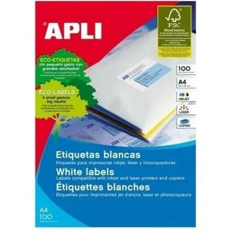Etiquetas Adhesivas Apli 1273/ 70 x 37mm/ 100 Hojas - PixelPlaza