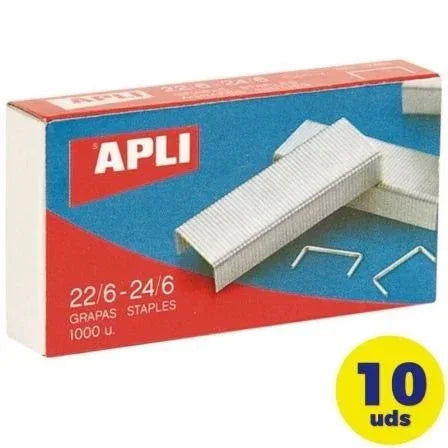 Cajas de Grapas Apli 13469/ 22/6 - 24/6/ 10 cajas de 1000 unidades - PixelPlaza