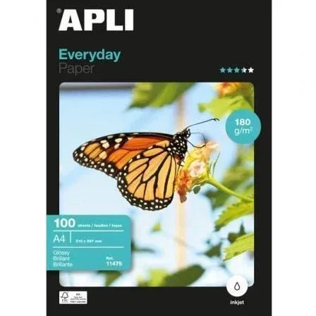 Papel Fotográfico Apli Everyday 11475/ DIN A4/ 180g/ 100 Hojas/ Brillante - PixelPlaza