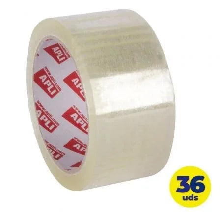 Cinta Adhesiva de Embalaje Transparente Apli 11592/ 4.8cm x 66m/ 36 unidades - PixelPlaza