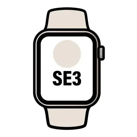 Apple Watch SE3/ GPS/ Cellular/ 40mm/ Caja de Aluminio Blanco Estrella/ Correa Deportiva Blanco Estrella M/L - PixelPlaza