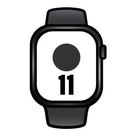 Apple Watch Series 11/ GPS/ 42mm/ Negro Azabache/ Correa Deportiva Negra (S/M) - PixelPlaza