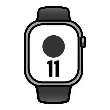 Apple Watch Series 11/ GPS/ 42mm/ Gris Espacial/ Correa Deportiva Negra (S/M) - PixelPlaza