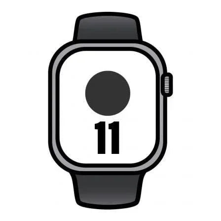 Apple Watch Series 11/ GPS/ Cellular/ 42mm/ Gris Espacial/ Correa Deportiva Negra (S/M) - PixelPlaza