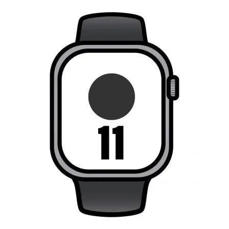 Apple Watch Series 11/ GPS/ Cellular/ 42mm/ Gris Espacial/ Correa Deportiva Negra (S/M) - PixelPlaza