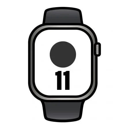 Apple Watch Series 11/ GPS/ Cellular/ 42mm/ Titanio Natural/ Correa Deportiva Negra (M/L) - PixelPlaza