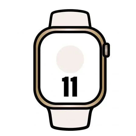 Apple Watch Series 11/ GPS/ Cellular/ 42mm/ Titanio Dorado/ Correa Deportiva Rosa Rubor (S/M) - PixelPlaza