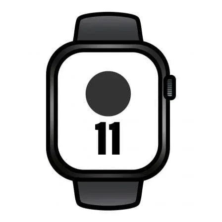 Apple Watch Series 11/ GPS/ Cellular/ 46mm/ Caja de Aluminio Negra/ Correa Deportiva Negra M/L - PixelPlaza