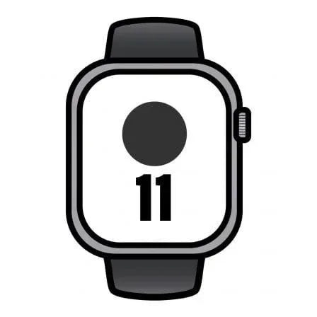 Apple Watch Series 11/ GPS/ Cellular/ 46mm/ Aluminio Gris Espacial/ Correa Deportiva Negra S/M - PixelPlaza