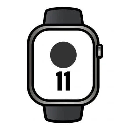 Apple Watch Series 11/ GPS/ Cellular/ 46mm/ Titanio Negro Pizarra/ Correa Deportiva Negra S/M - PixelPlaza