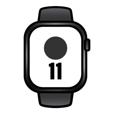 Apple Watch Series 11/ GPS/ Cellular/ 46mm/ Titanio Negro Pizarra/ Correa Deportiva Negro Pizarra S/M - PixelPlaza