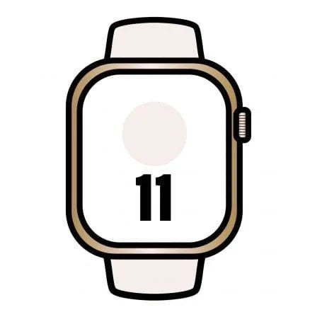 Apple Watch Series 11/ GPS/ Cellular/ 46mm/ Titanio Dorado/ Correa Deportiva Rosa Rubor M/L - PixelPlaza