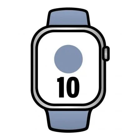 Apple Watch Series 10/ GPS/ Cellular/ 42mm/ Caja de Aluminio / Correa Deportiva Azul Denim S/M - PixelPlaza