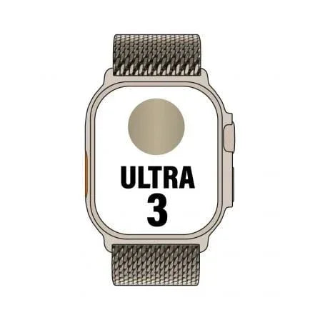 Apple Watch Ultra 3/ GPS/ Cellular/ 49mm/ Caja de Titanio Natural/ Correa Milanese L - PixelPlaza