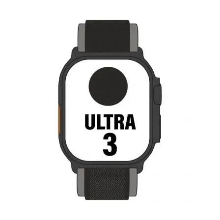 Apple Watch Ultra 3/ GPS/ Cellular/ 49mm/ Caja Titanio Negro/ Correa Trail Loop Negra S/M - PixelPlaza