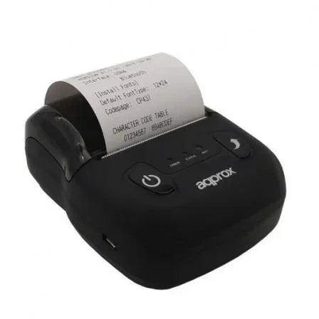 Impresora de Tickets Approx appPOS58PORTABLE+/ Térmica/ Ancho papel 58mm/ USB-Bluetooth/ Negra - PixelPlaza