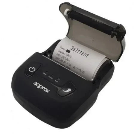Impresora de Tickets Approx appPOS58PORTABLE+/ Térmica/ Ancho papel 58mm/ USB-Bluetooth/ Negra - PixelPlaza