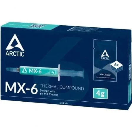 Pasta Térmica Arctic MX-6/ 4g/ Incluye 6 Toallitas - PixelPlaza