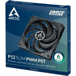 Ventilador Arctic P12 Slim PWM PST/ 12cm/ Negro - PixelPlaza