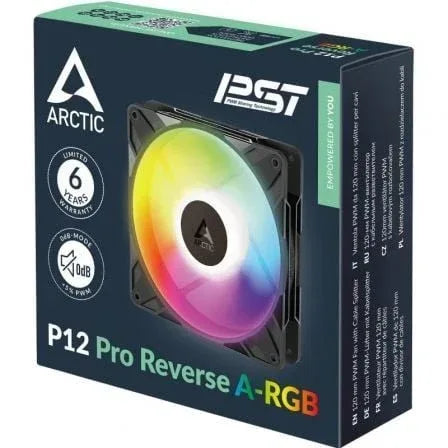 Ventilador Arctic P12 Pro Reverse A-RGB/ 12cm/ Negro - PixelPlaza