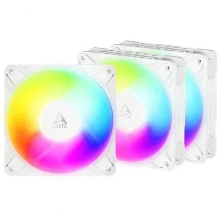Pack de 3 Ventilador Arctic P12 Pro Reverse A-RGB/ 12cm/ Blanco - PixelPlaza